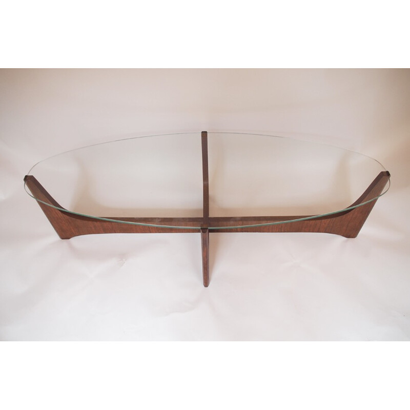 Oval coffee table, Hugues POIGNANT - 1960s