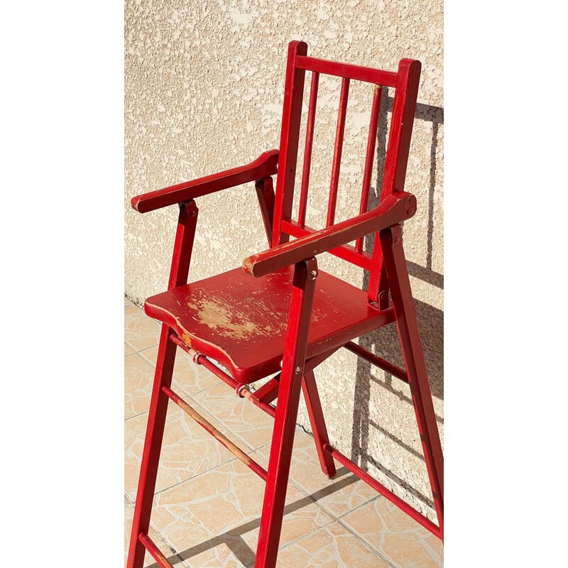 Cadeira alta dobrável Vintage para crianças de 2-4 anos de idade