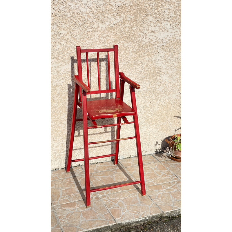 Vintage folding high chair for children 2-4 years