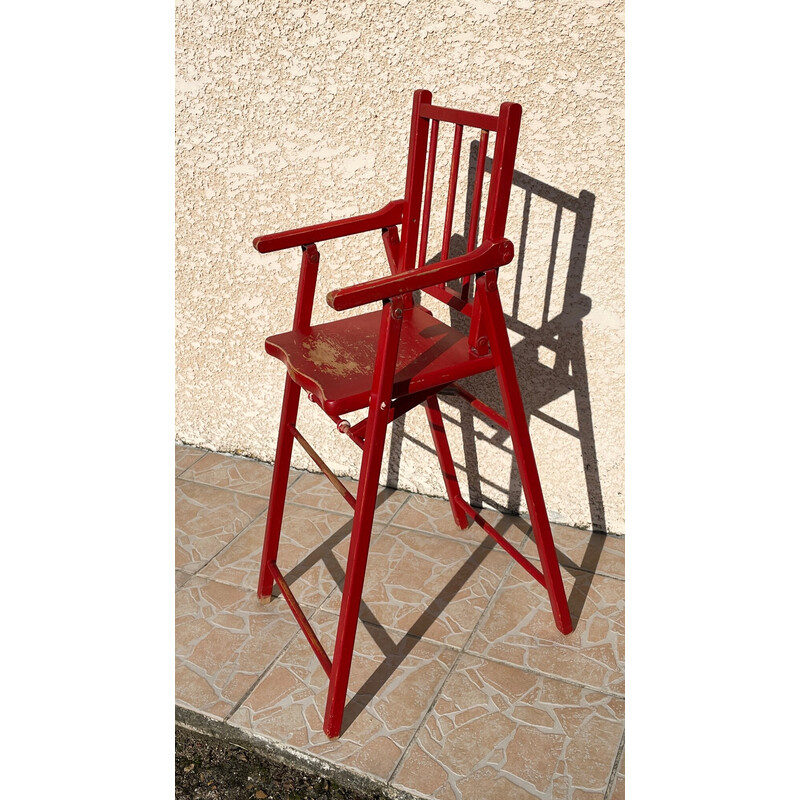 Vintage folding high chair for children 2-4 years