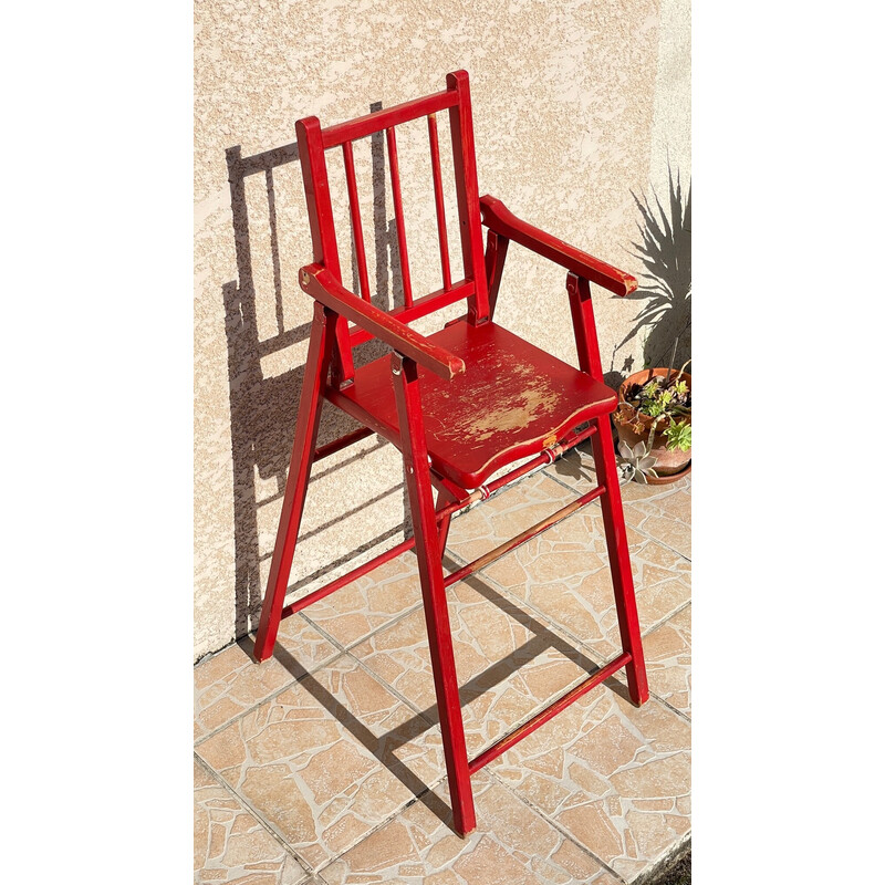 Vintage folding high chair for children 2-4 years