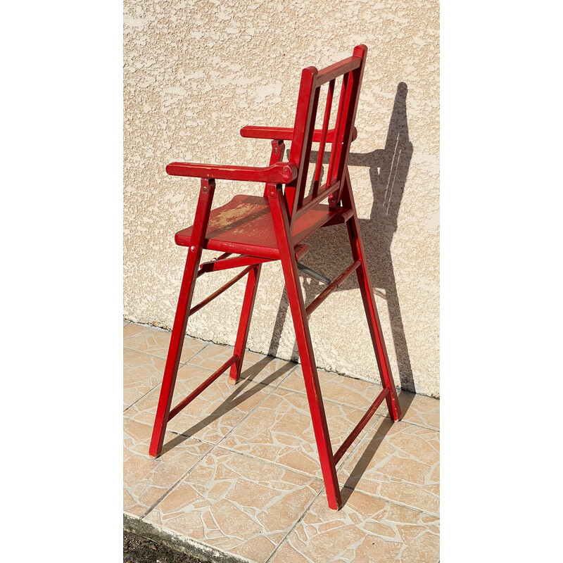 Vintage folding high chair for children 2-4 years