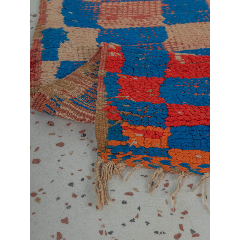Vintage Boujad Berberteppich aus Wolle