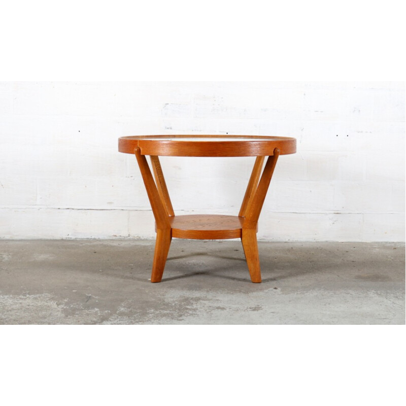 Oak coffee table designed by K.Kozelka and A.Kropacek - 1940s