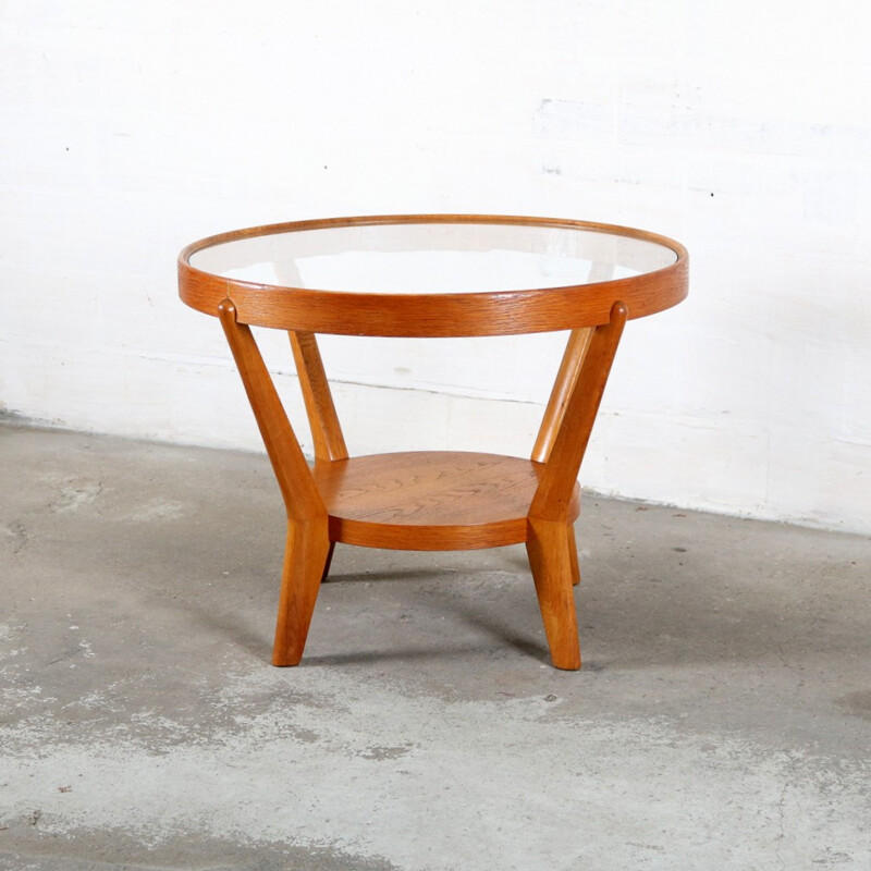 Oak coffee table designed by K.Kozelka and A.Kropacek - 1940s
