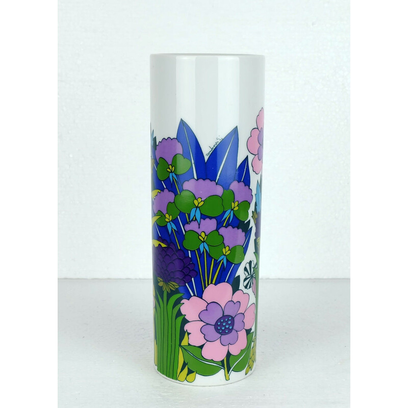 Vase fleurs psychédéliques par Arzberg - 1960