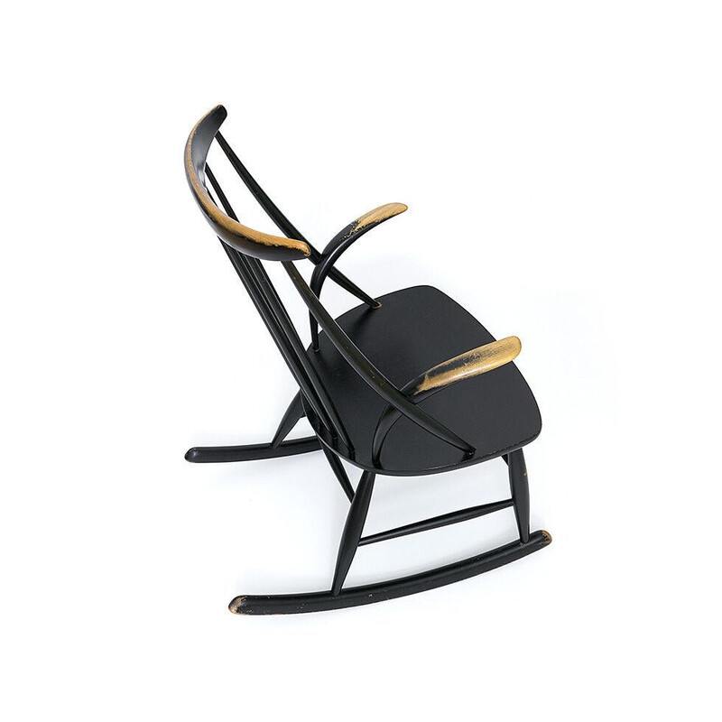 Vintage schommelstoel van Illum Wikkelso voor Niels Eilersen, Denemarken 1959