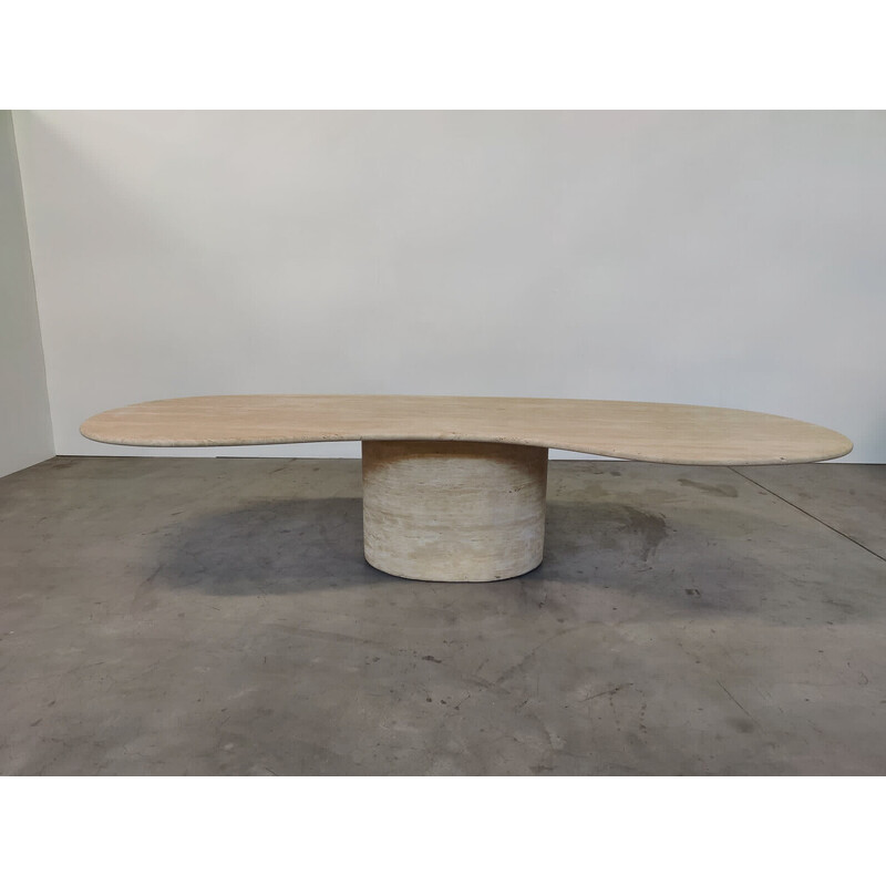 Vintage contemporary table in travertine, Italy