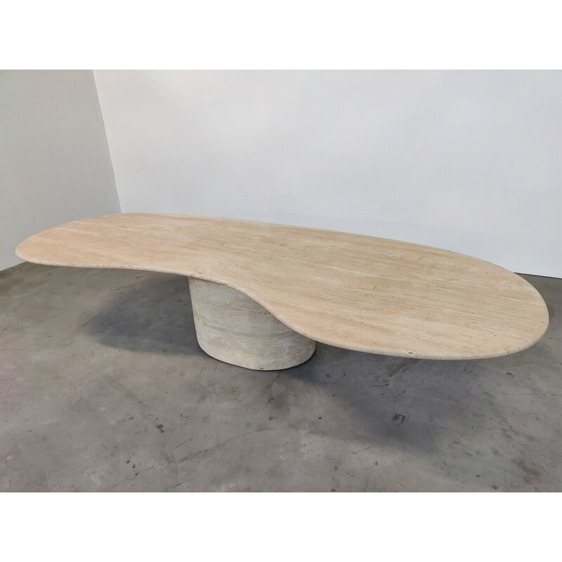 Vintage contemporary table in travertine, Italy