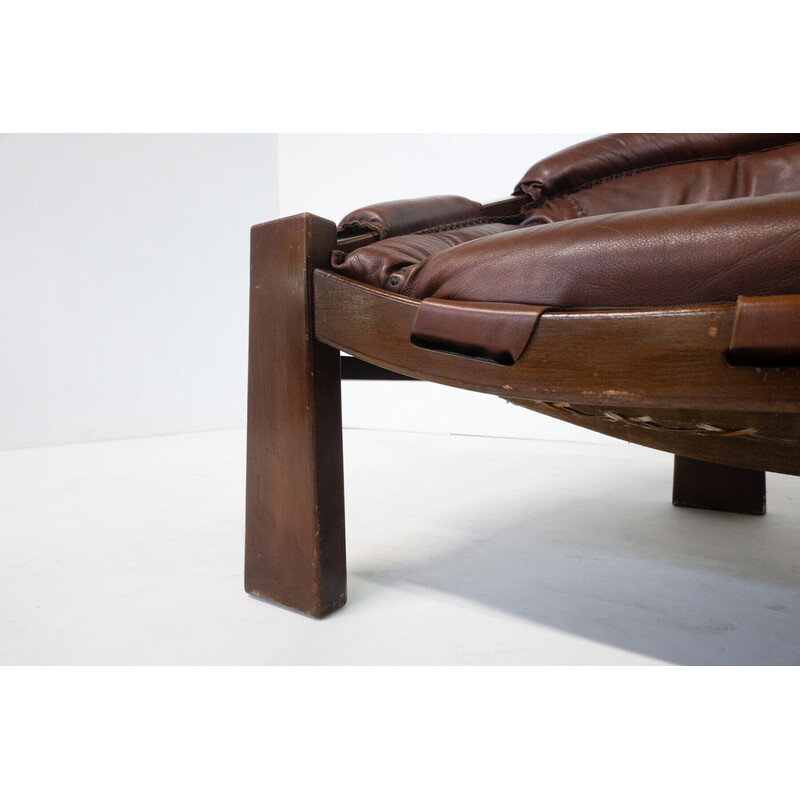 Vintage-Ledersofa von Luciano Frigerio, Italien 1970