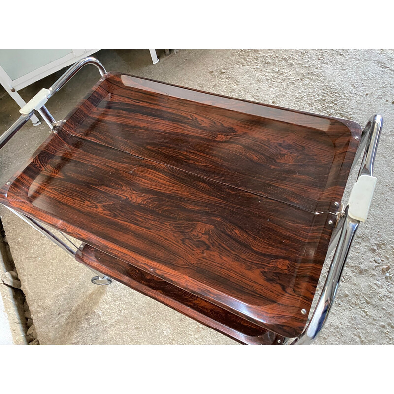 Vintage folding plexiglass serving table, 1960s