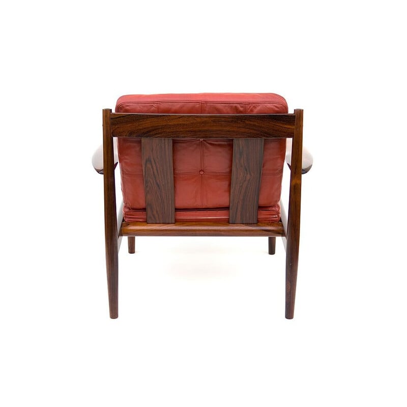Pair of vintage rosewood armchairs by Grete Jalk for France et Son, 1960s