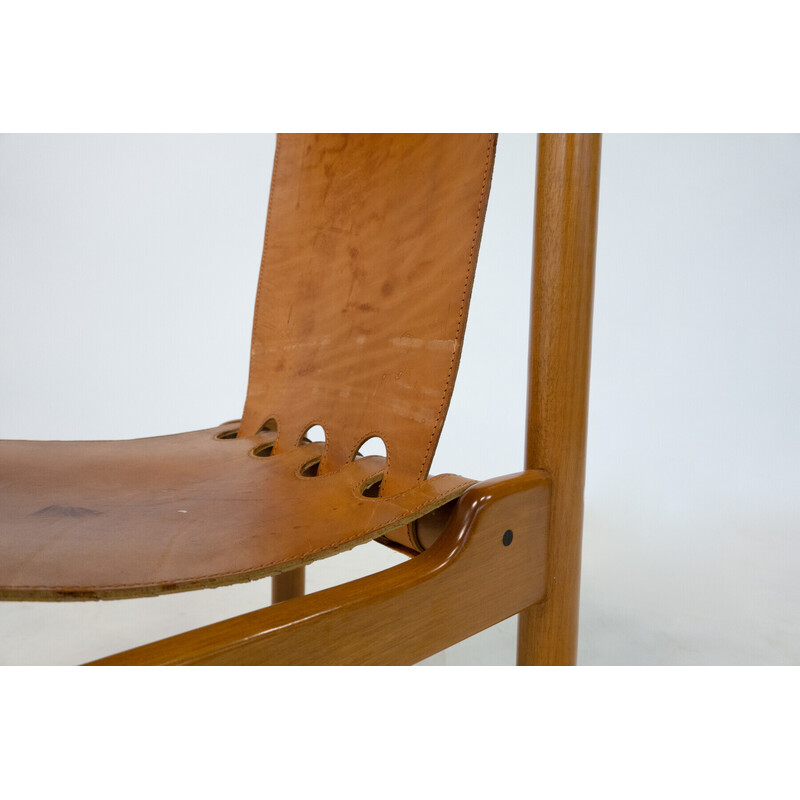 Conjunto de 6 cadeiras de cabedal vintage de Ilmari Tapiovaara para La Permanente Mobili Cantù, 1950s