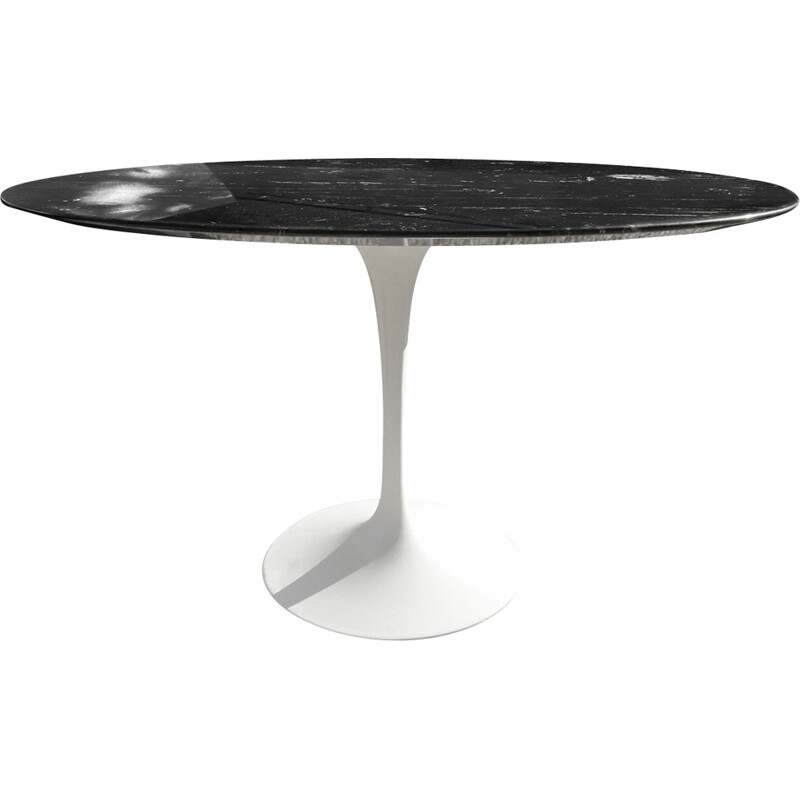 Table noire en aluminium et en marbre de Saarinen édition Knoll International - 1990