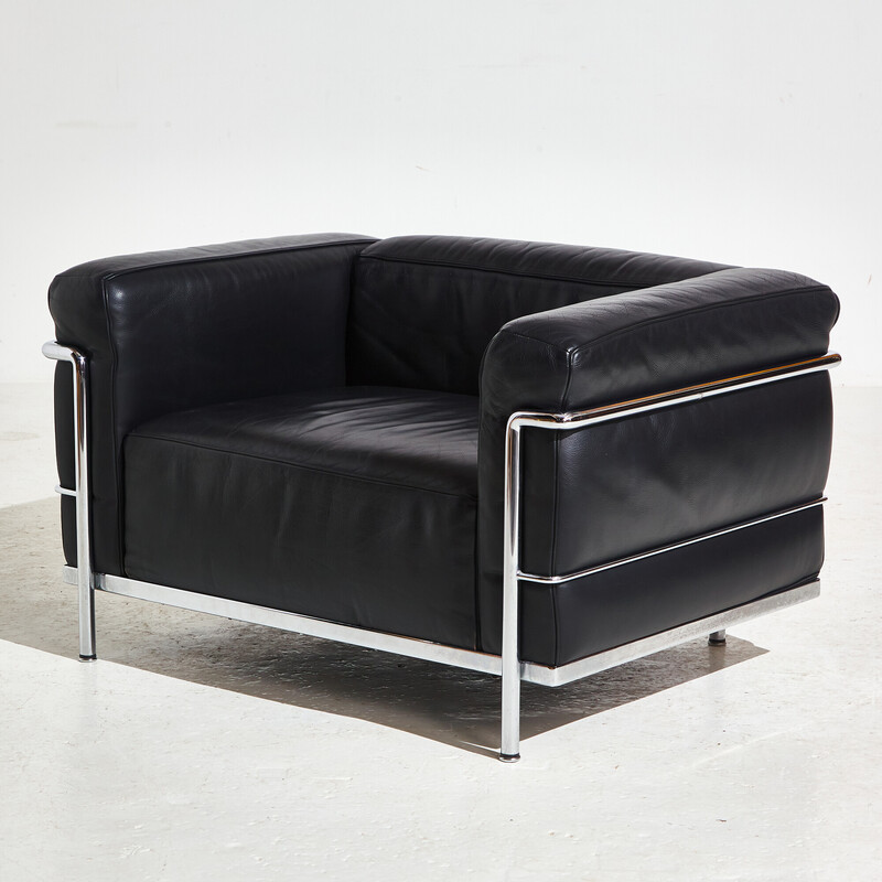 Vintage Lc3 leather armchair for Cassina