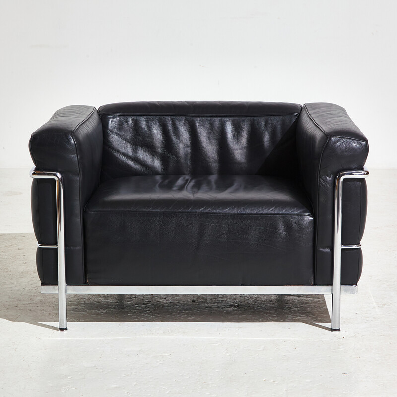 Vintage Lc3 leather armchair for Cassina