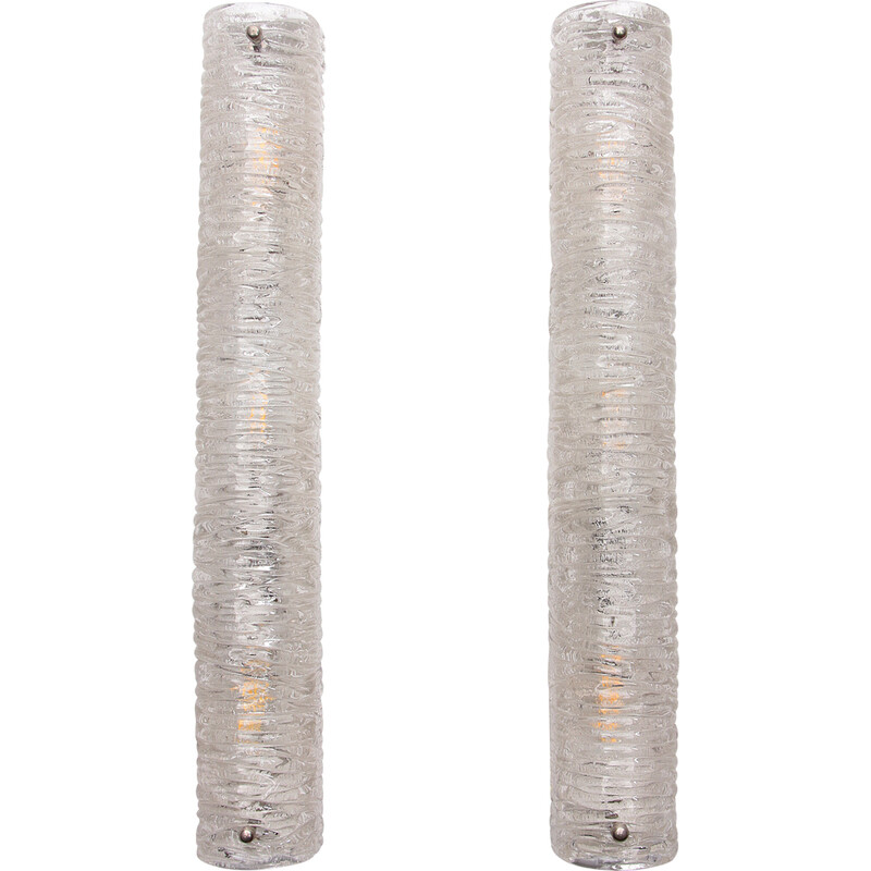Pair of vintage wall lamps with bubble glass by Honsel Leuchten, Germany 1960