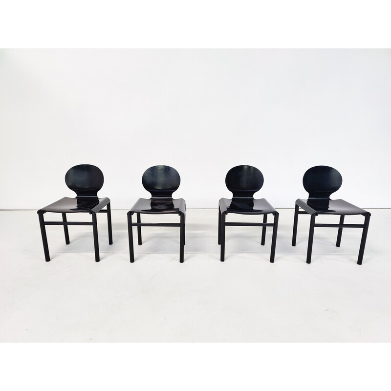 Set of 4 mid-century chairs by Afra and Tobia Scarpa, 1960s
