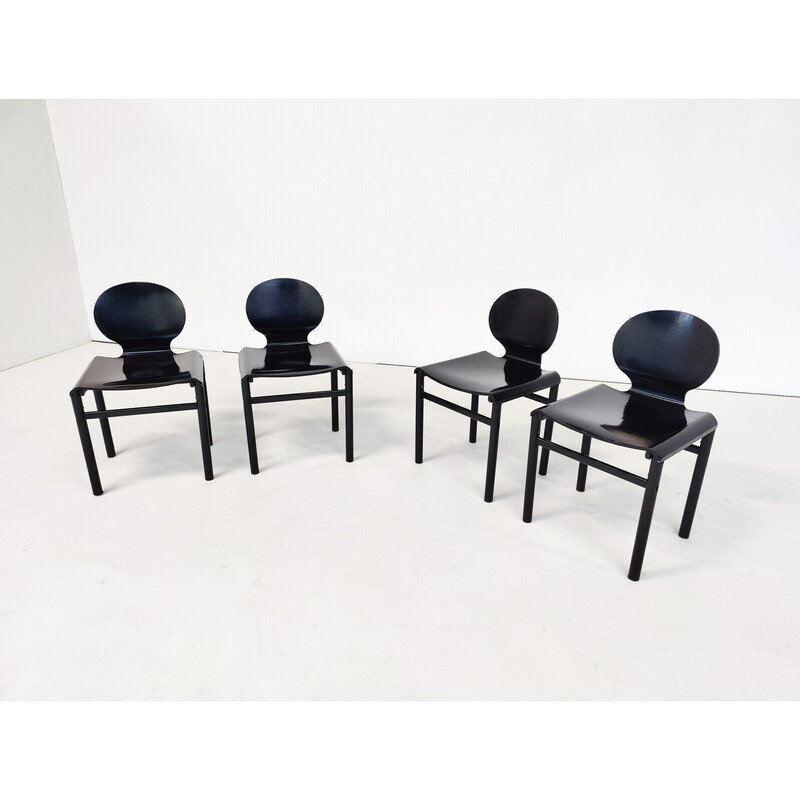 Conjunto de 4 cadeiras de meados do século de Afra e Tobia Scarpa, década de 1960
