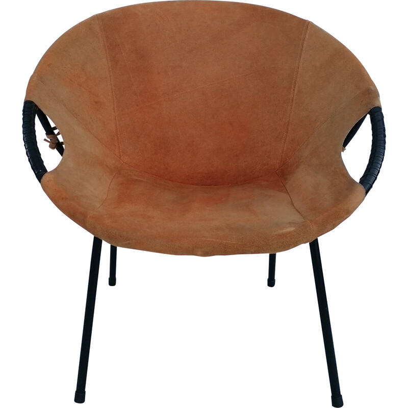 Mid-century circle balloon armchair by Lusch Erzeugnis for Lusch and Co, 1960s