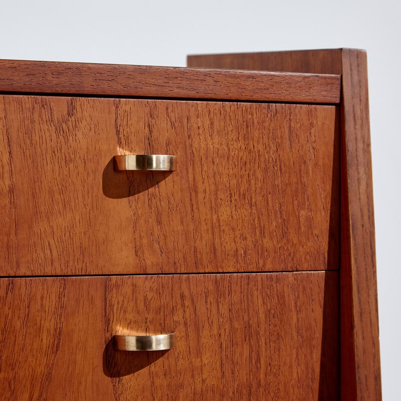 Vintage six-drawer teak secretary, Denmark
