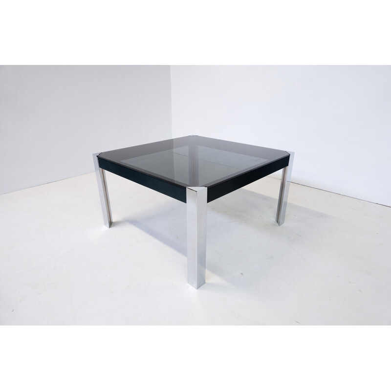 Mid-Century Italian dining table in metal and glass, 1970s