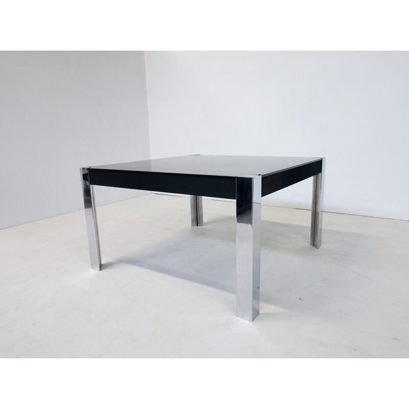 Mid-Century Italian dining table in metal and glass, 1970s