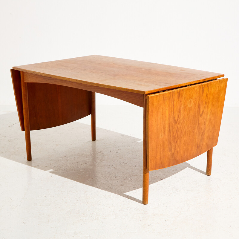 Mesa de comedor vintage en madera de teca y roble, años 60