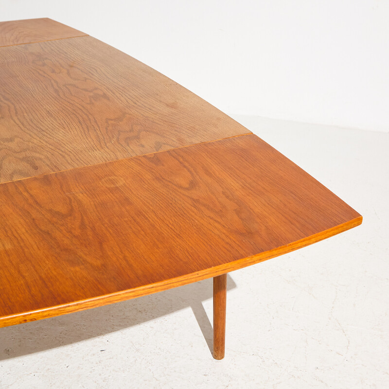 Table vintage en teck et bois de chêne, 1960