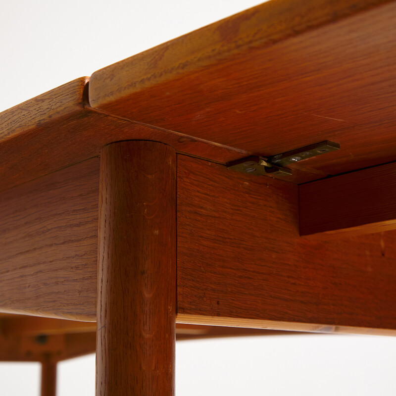 Mesa de comedor vintage en madera de teca y roble, años 60