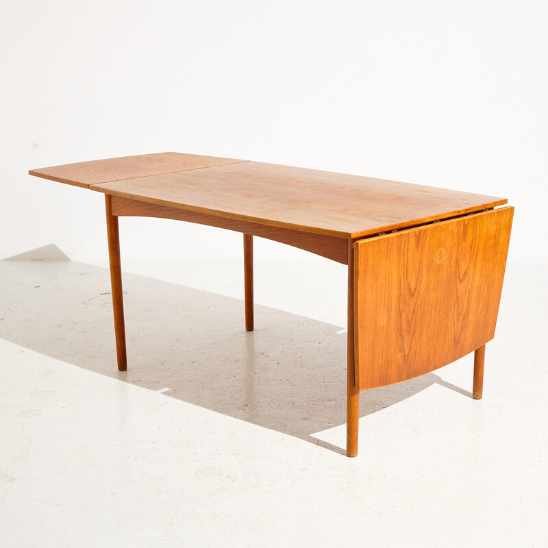 Vintage eettafel van teak en eikenhout, 1960