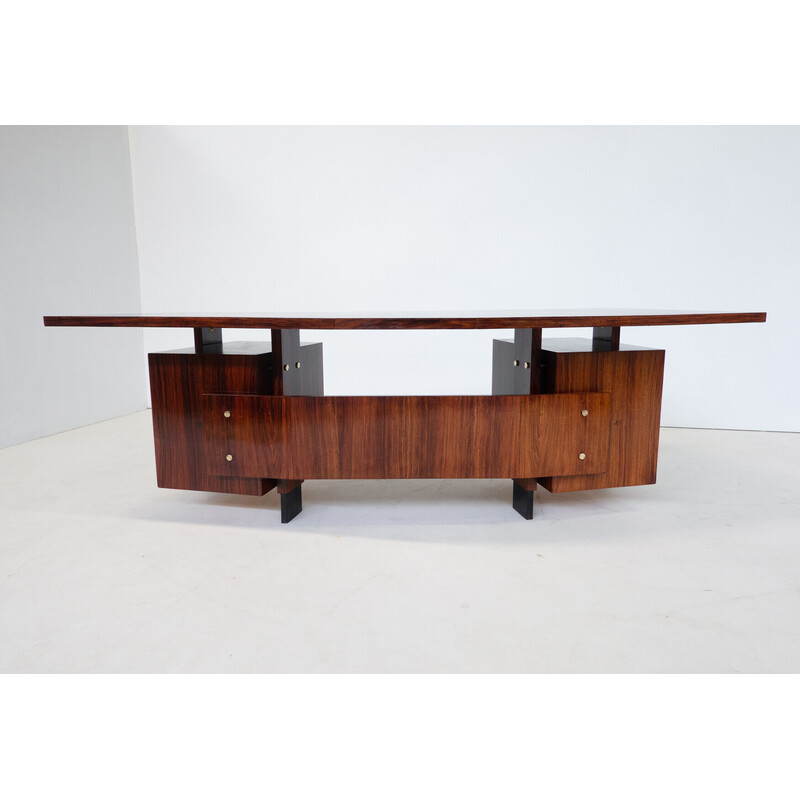 Mid-century Italian dining table in metal and glass, 1970s