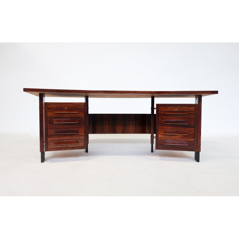 Mid-century Italian dining table in metal and glass, 1970s