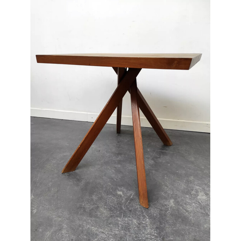 Vintage elmwood table by Pierre Chapo, 1950