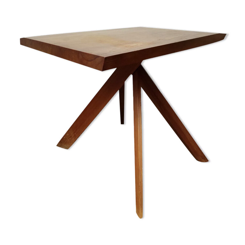 Vintage elmwood table by Pierre Chapo, 1950