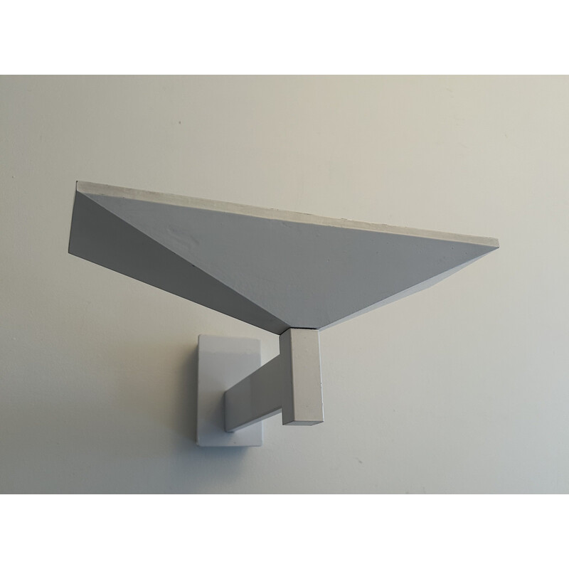 Vintage wall lamp in white lacquered metal by Pierre Disderot for Verre et Lumière, 1970