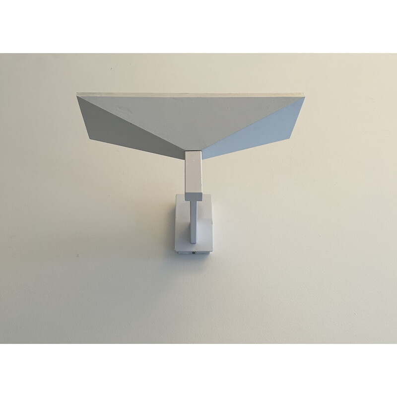 Vintage wall lamp in white lacquered metal by Pierre Disderot for Verre et Lumière, 1970