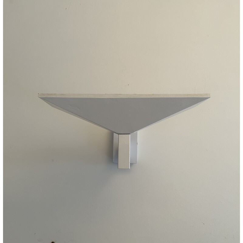 Vintage wall lamp in white lacquered metal by Pierre Disderot for Verre et Lumière, 1970