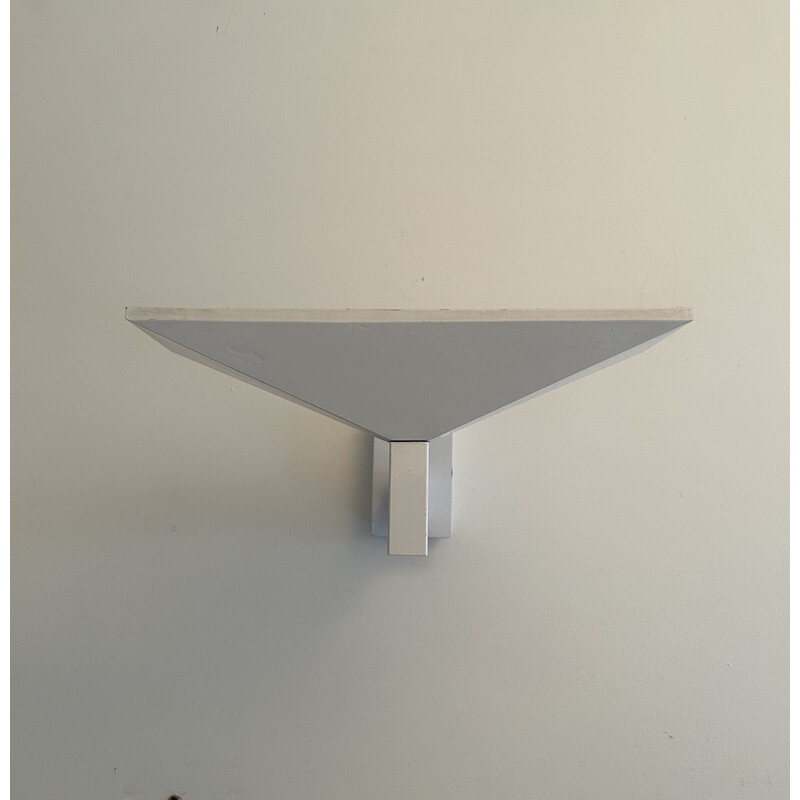 Vintage wandlamp in wit gelakt metaal van Pierre Disderot voor Verre et Lumière, 1970