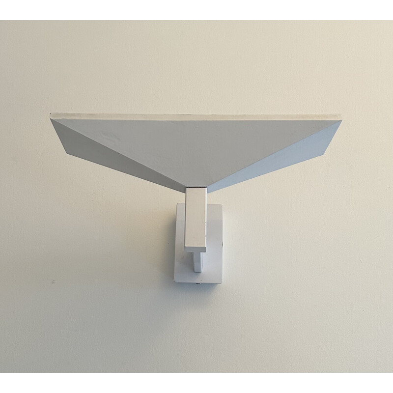 Vintage wall lamp in white lacquered metal by Pierre Disderot for Verre et Lumière, 1970