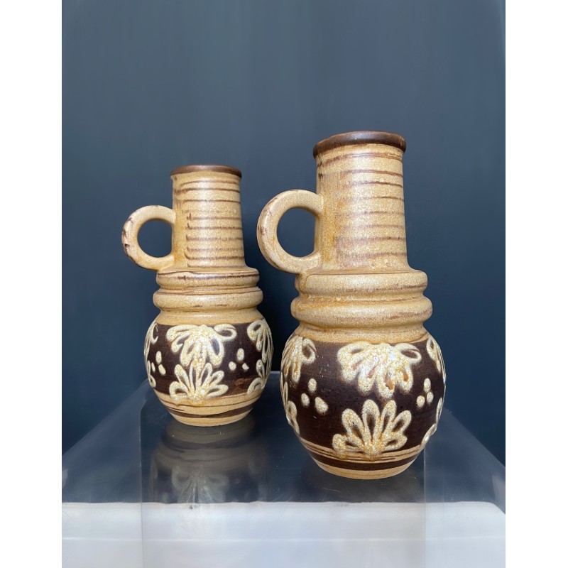 Vintage Vase braun und beige emailliert für Scheurik, Deutschland