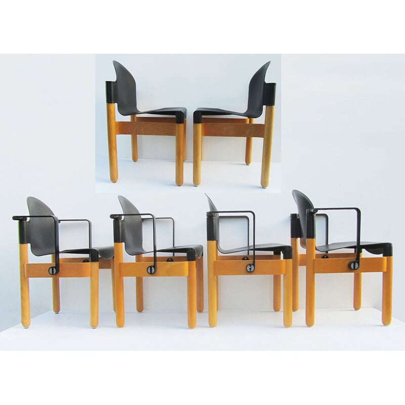 Set of 6 Flex Dining Chairs by Gerd Lange for Thonet