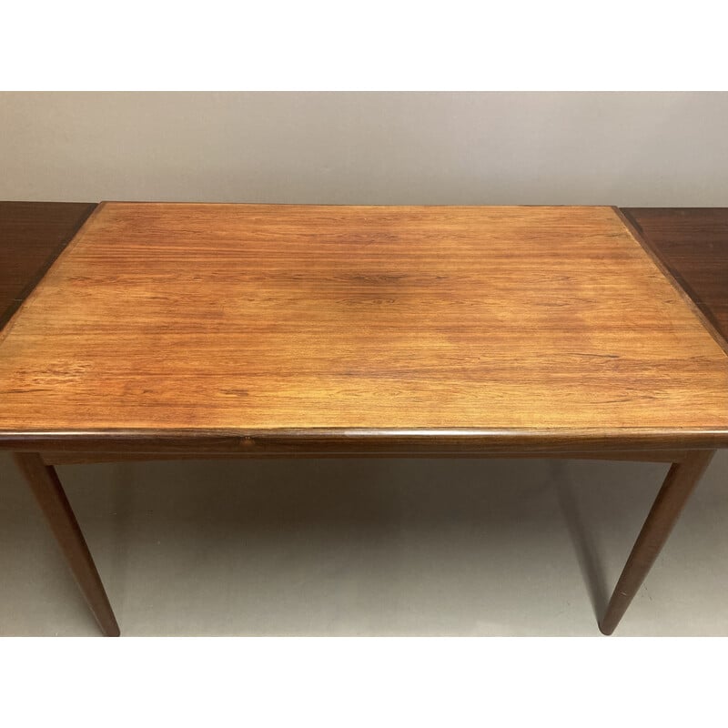 Vintage Scandinavian extendable table in rosewood and teak, 1950s