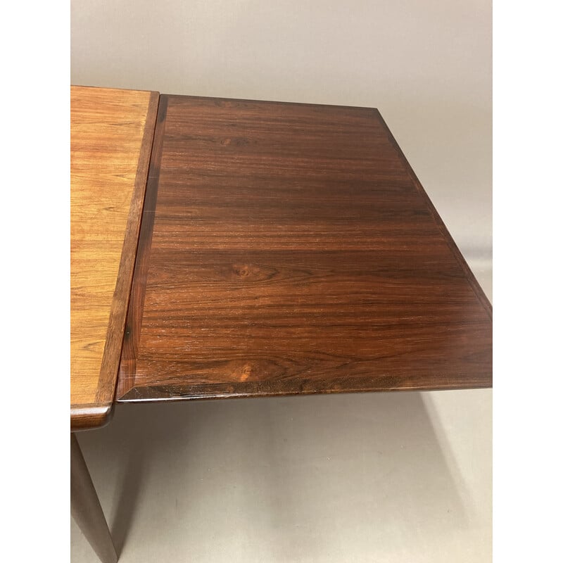 Vintage Scandinavian extendable table in rosewood and teak, 1950s