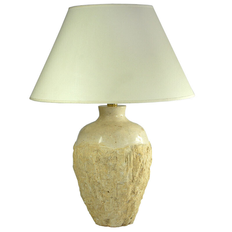 Vintage travertine table lamp, 1980s