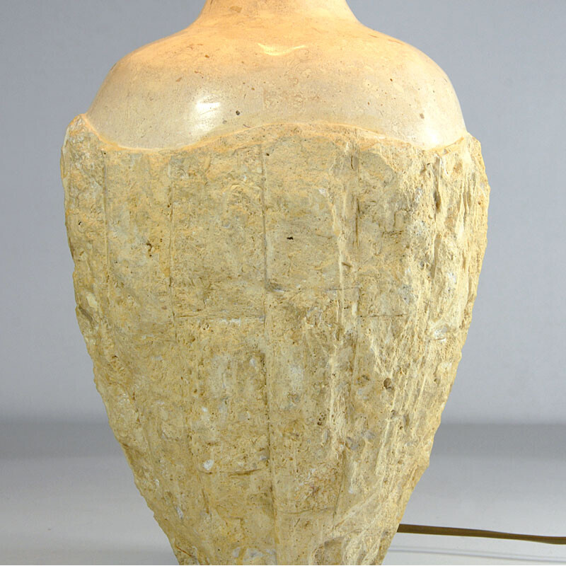 Vintage travertine table lamp, 1980s