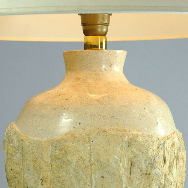 Vintage travertine table lamp, 1980s