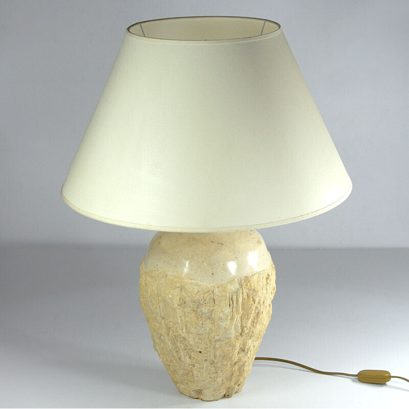 Lampe de table vintage en travertin, 1980