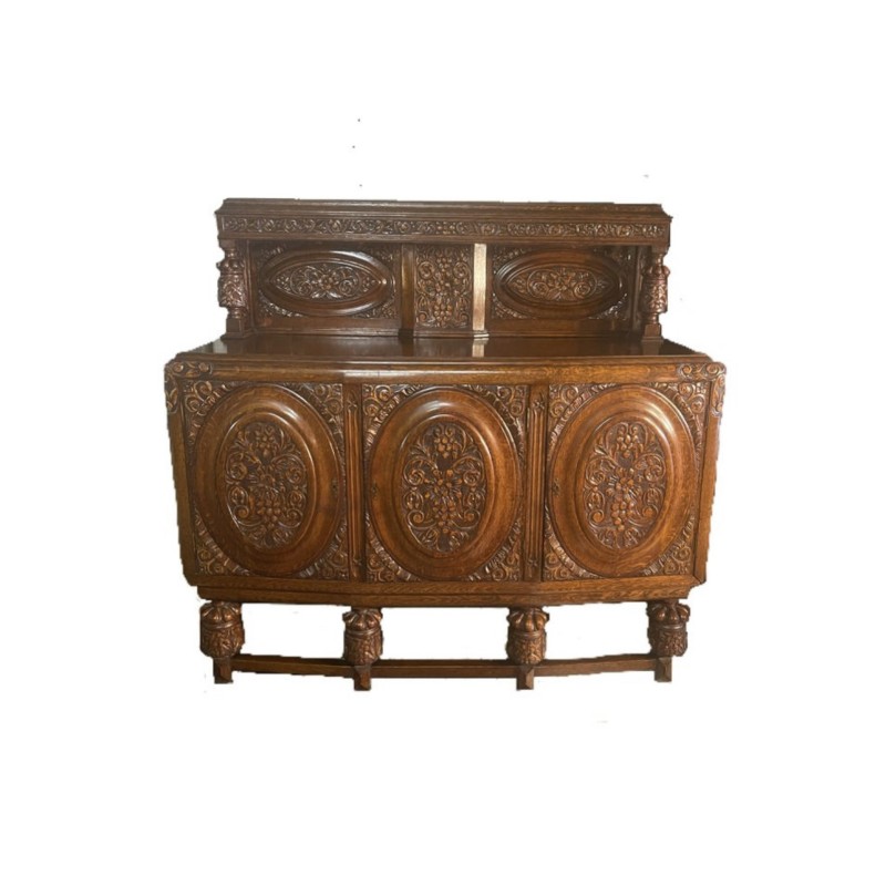 Credenza d'epoca in legno di quercia, Gran Bretagna 1910