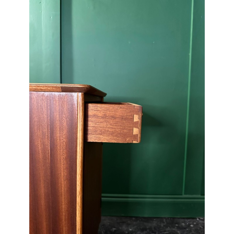 Pair of vintage gilt oakwood and mahogany night stands by Harris Lebus, United Kingdom 1956